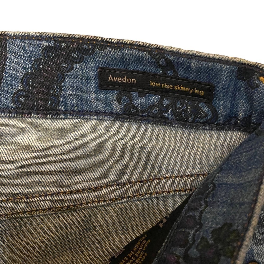 Citizens of humanity Avedon blue paisley skinny stretchy jeans size 28 women's - Picture 3 of 9
